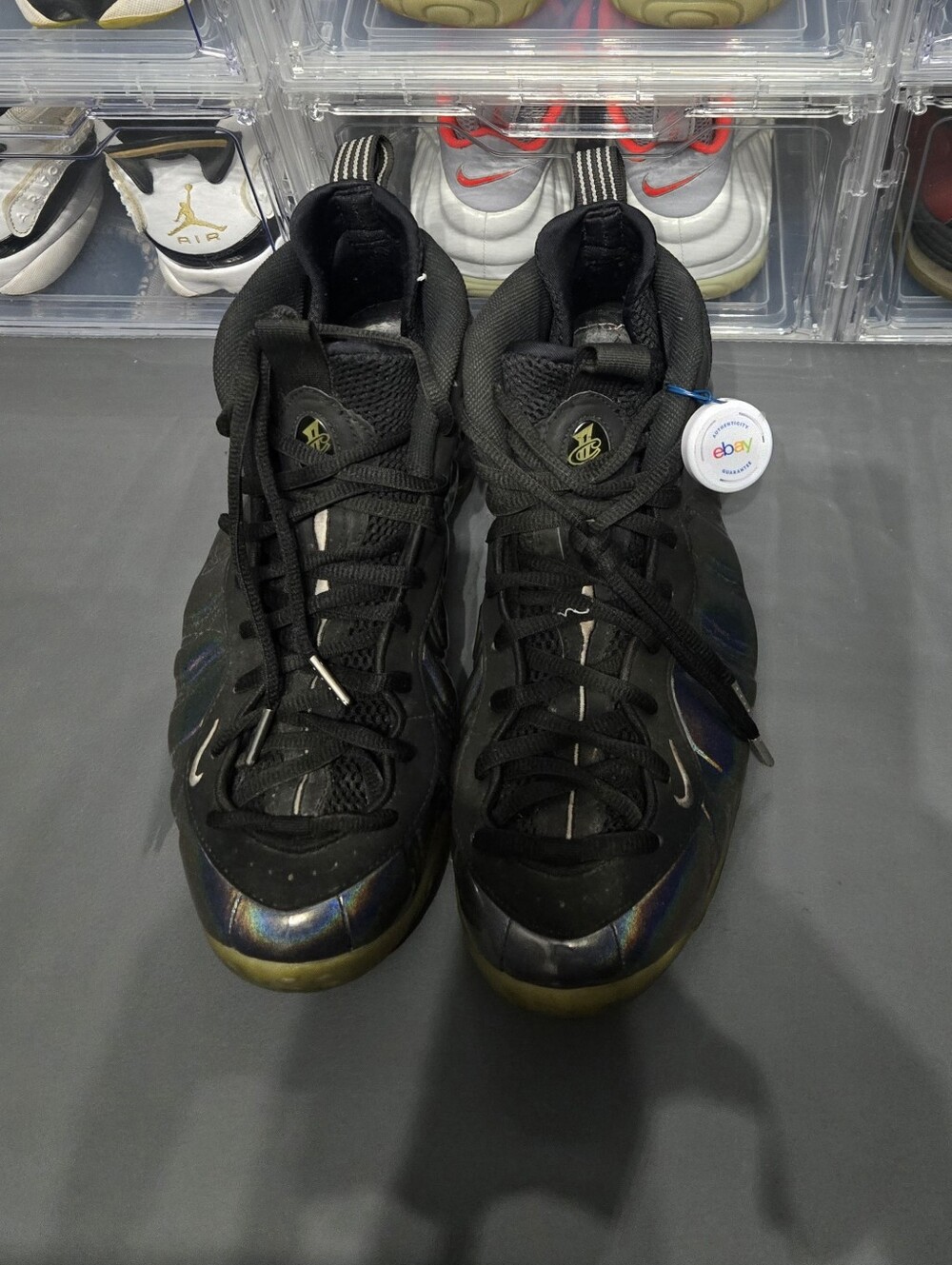 Nike Black Iridescent Foamposite Men's Basketball Sneakers